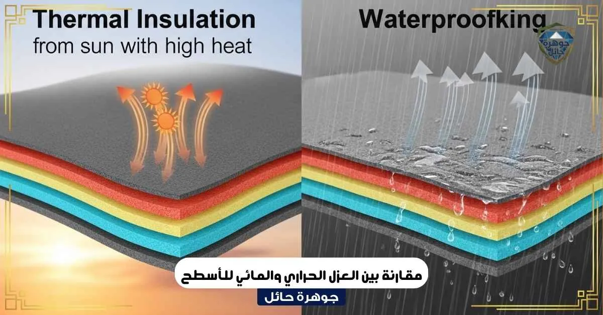 مقارنة بين العزل الحراري والمائي للأسطح