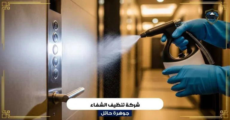 تنظيف مصعد باستخدام رذاذ مطهر